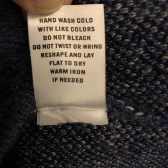 Appleseed’s 100% Wool Zip Up Sweater Cardigan Jacket Blue Size Medium - Picture 9 of 9